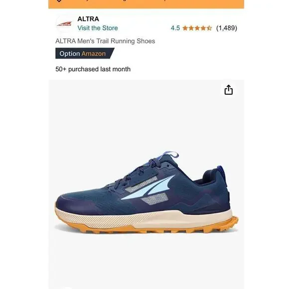 Altra Men’s Navy Blue Lone Peak 7 Trail Running Shoes / Size-11.5 - Picture 10 of 16